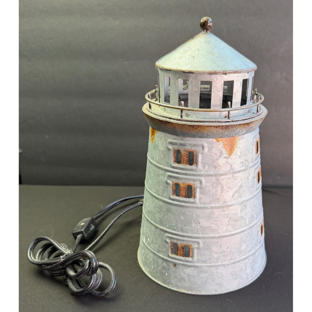 Scentsy Portland Lighthouse Wax Warmer Galvanized Steel Rustic Coastal Nautical